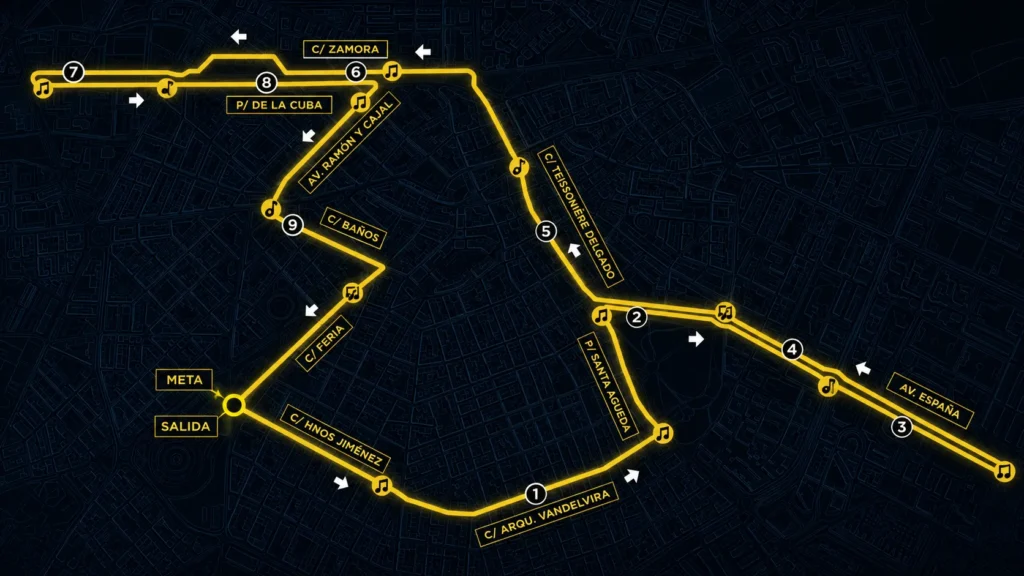 Recorrido 10K Nocturna Albacete y puntos de avituallamiento
