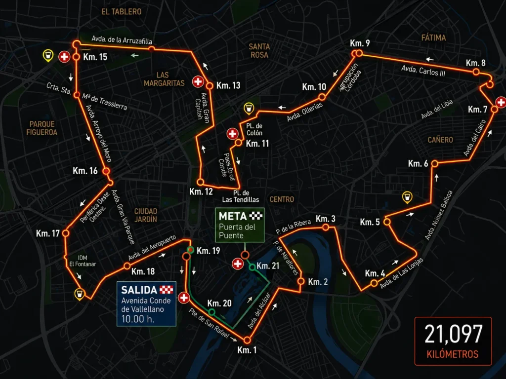 Recorrido Media Maratón de Córdoba