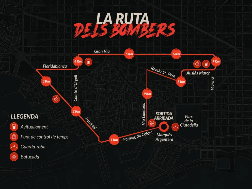 Recorregut 10K Cursa dels Bombers