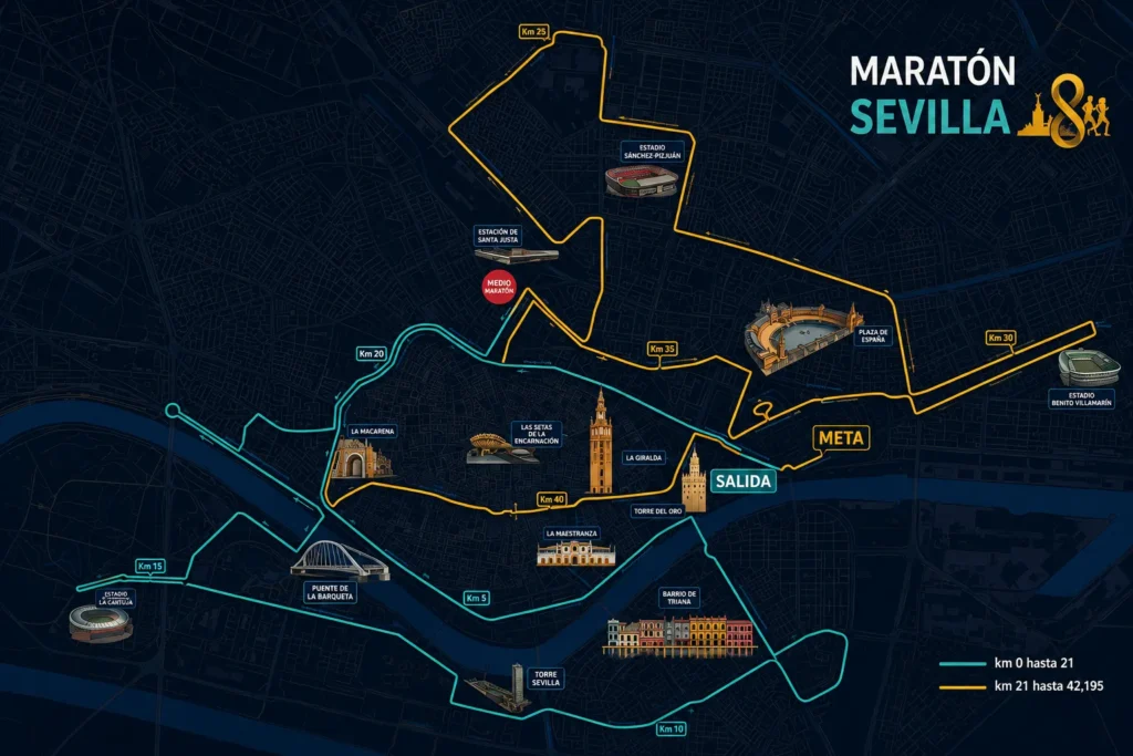 Maratón Sevilla recorrido 2026
