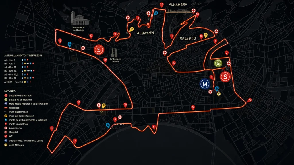 Recorrido Media Maratón Granada