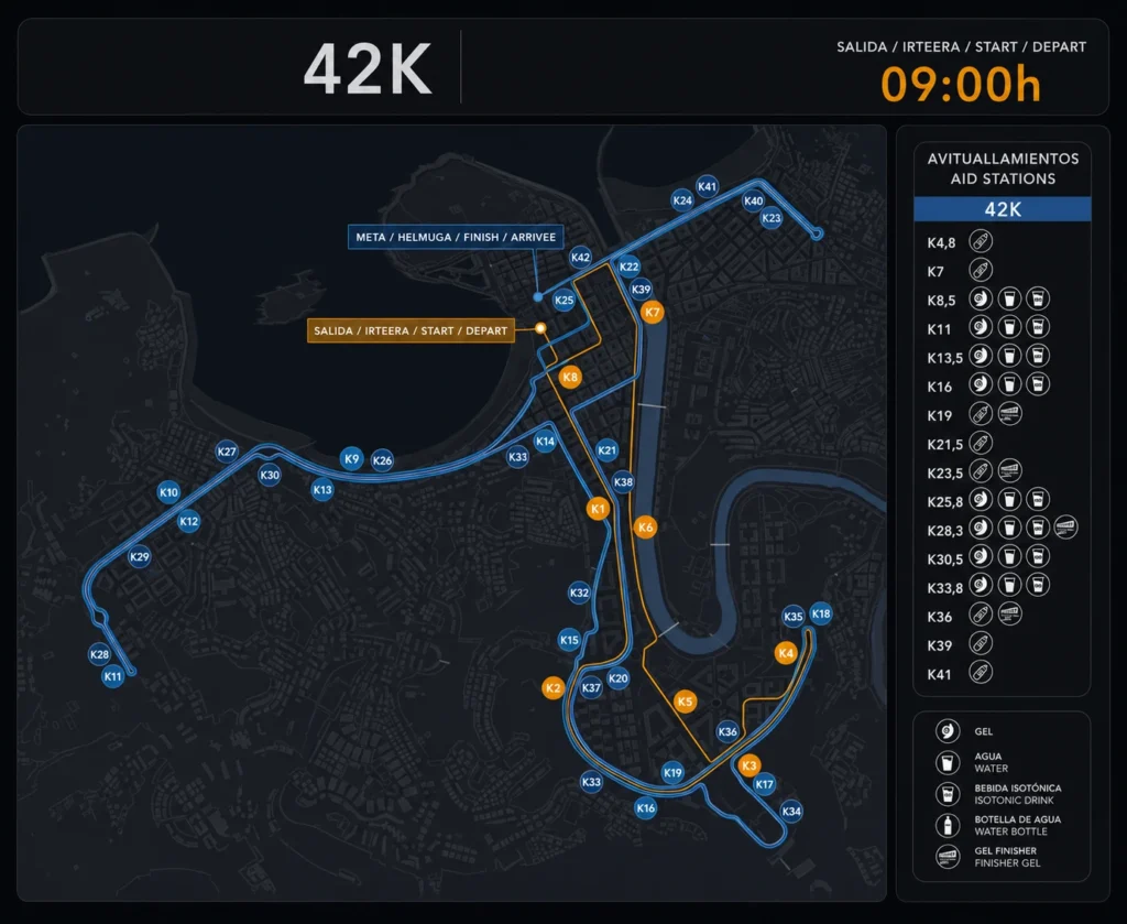 Análisis recorrido Maratón de San Sebastián